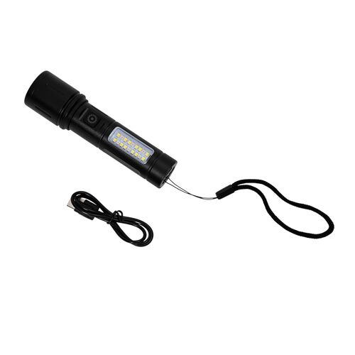 Item No:LP-254003 Size:Ø35x138mm Weight:136g Battery:1200mAh(included)   USB Cable: Type-C 50cm black cable Function: Front light:High- low- flash Side light: 12White SMDHigh-6Red SMD-6Red SMD Flash-OFF Charge time:3-4Hrs Working time :2H color: black ma image number 0