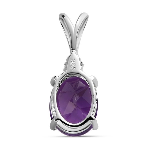 Afrikanischer Amethyst, wei&szlig;er Zirkon Anh&auml;nger, 925 Silber, ca. 1.69 ct image number 5