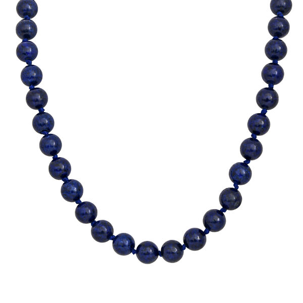 Lapislazuli Halskette, (9-11mm), ca. 50 cm, 925 Silber, ca. 276.50 ct