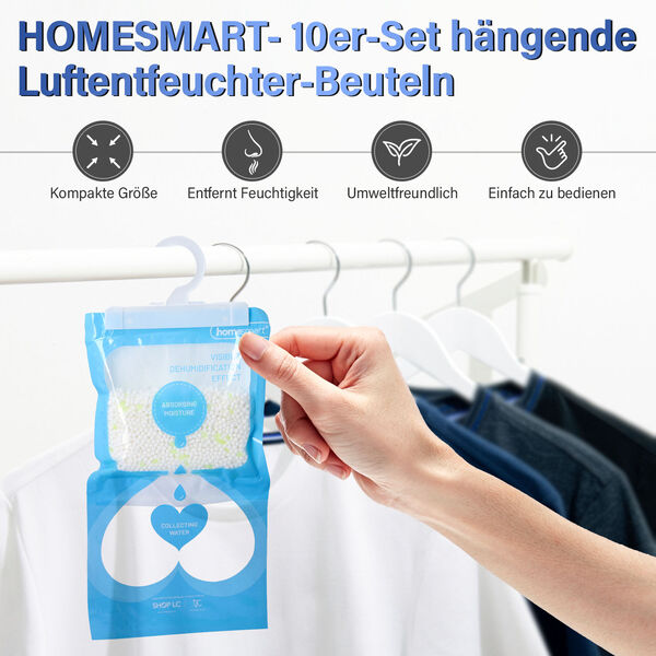 Homesmart: 10er Set, Hängende Luftentfeuchterbeutel, Zitrone image number 2