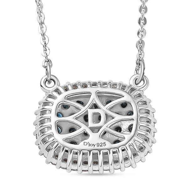 D'Joy Blauer Diamant Halskette ca. 50 cm 925 Silber rhodiniert image number 2