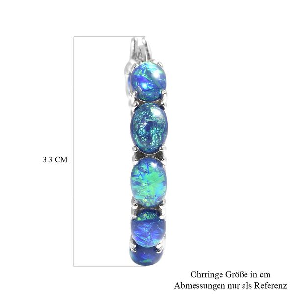 Blaue simulierte Opal-Inside-Out-Creolen image number 5