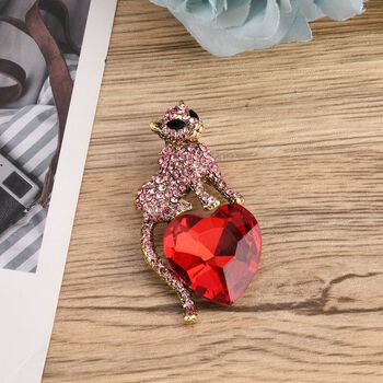 Mehrfarbiger Kristall Panther Brosche Antikes Gold