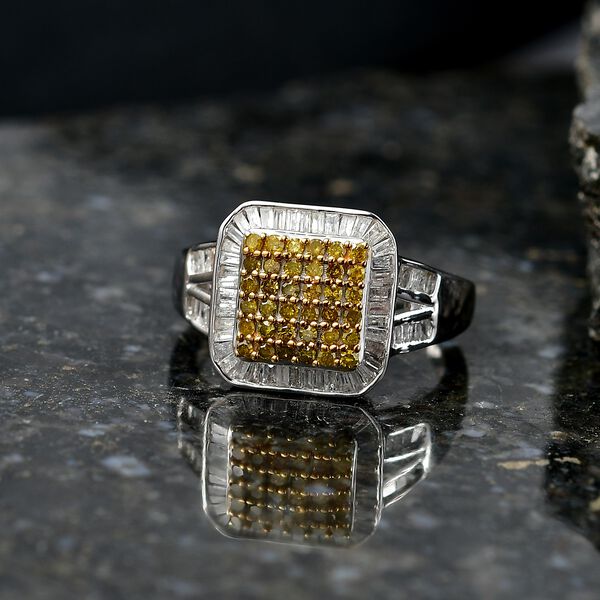 D'Joy gelber und wei&szlig;er Diamant Ring - 1 ct. image number 2