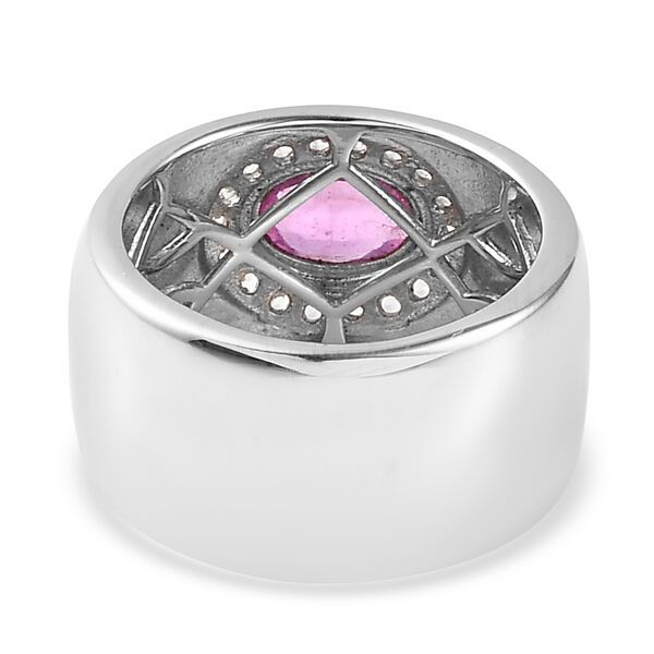 Premium Ilakaka Rosa Saphir und Zirkon Ring, 925 Silber platiniert, 1,43 ct. image number 6