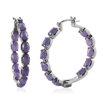 Lila Jade Creolen in Edelstahl 12.10 ct