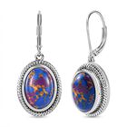 Lila Türkis Ohrringe, Edelstahl ca. 11.30 ct