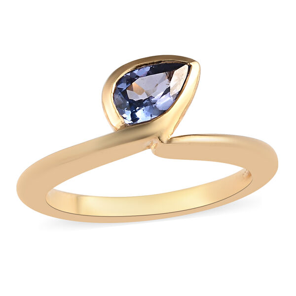 Tansanit-Ring, 925 Silber Gelbgold Vermeil  ca. 0,69 ct image number 4