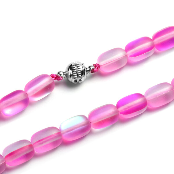 Mystic-Glas Halskette, rosa, ca. 50 cm lang, mit Magnetschloss image number 2