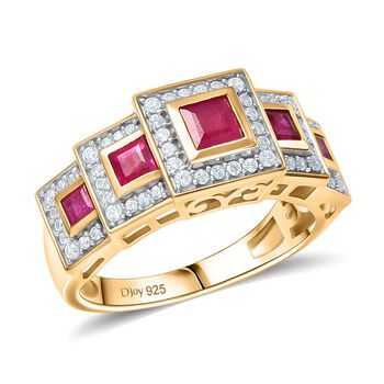 D'Joy Afrikanischer Rubin und Zirkon Ring - 1,85 ct.