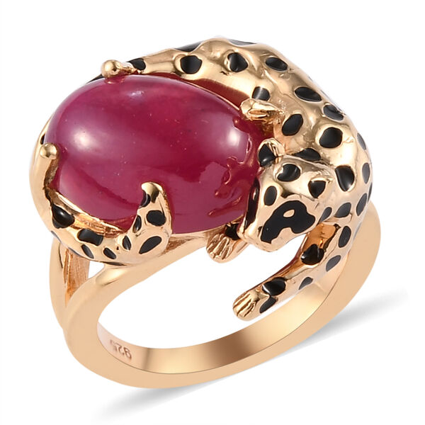 Afrikanisher Rubin(Fissure gef&uuml;llt) Ring 925 Silber vergoldet image number 4