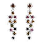 Mehrfarbige-Turmalin Ohrringe, 925 Silber platiniert, ca. 1.37 ct