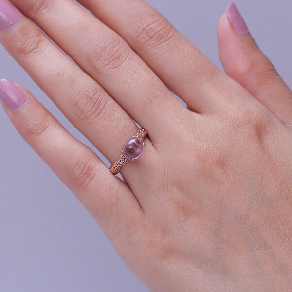 D'Joy AAA Rose De France Amethyst Ring 925 Silber 750 Ros&eacute;vergoldet (Gr&ouml;&szlig;e 20.00) ca. 2,14 ct image number 3