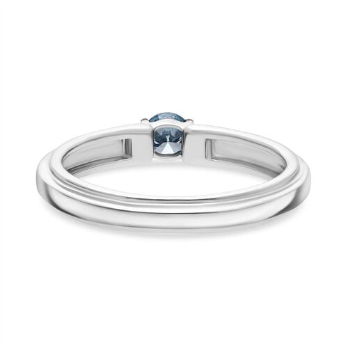 LUXURIANT DIAMOND - Lab Grown Blauer Diamant SI-GH SGL zertifiziert Ring, 925 Silber rhodiniert (Größe 18.00) ca. 0,25 ct image number 4