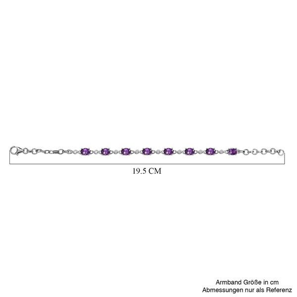 Natürliches, marokkanisches Amethyst und Zirkon-Armband, 925 Silber platiniert, 6,22 ct. image number 5