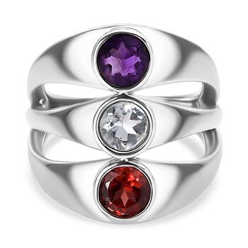 mehrfarbig Ring Edelstahl (Gr&ouml;&szlig;e 16.00) ca. 1.69 ct