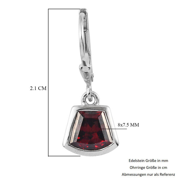 Mosambik Granat Ohrhänger 925 Silber platiniert ca. 2,87 ct  image number 5