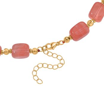 Kirsche Quarz Halskette, ca. 45cm mit 5cm extender, vergoldet, ca. 300.00 ct