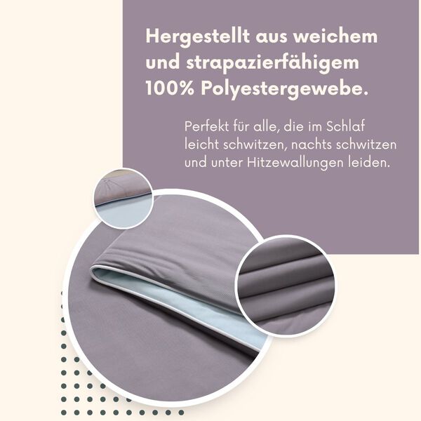 Serenity Night Wende-K&uuml;hlsteppdecke, Zwei-Ton, 135&times;200cm, Hellblau und Dunkelgrau image number 3