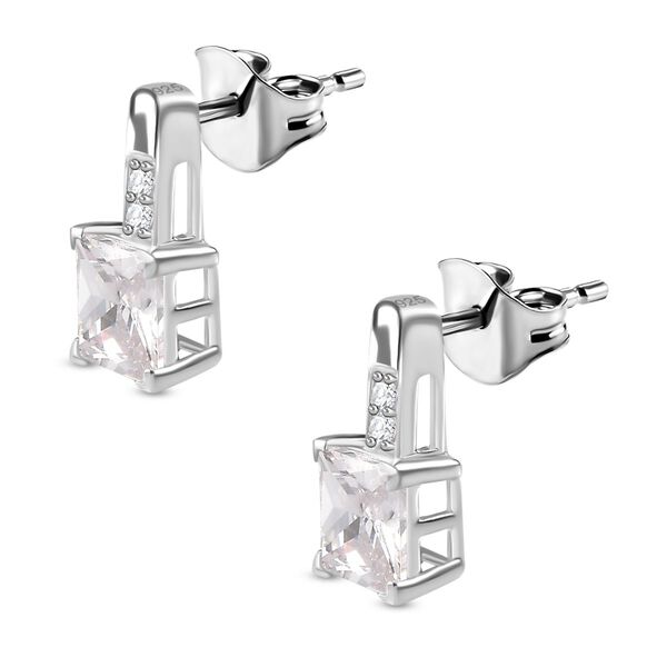 LUSTRO STELLA wei&szlig;e Zirkonia Ohrringe image number 4