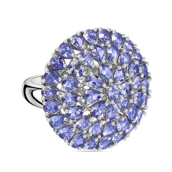 Tansanit Ring, 925 Silber rhodiniert (Gr&ouml;&szlig;e 18.00) ca. 6.68 ct