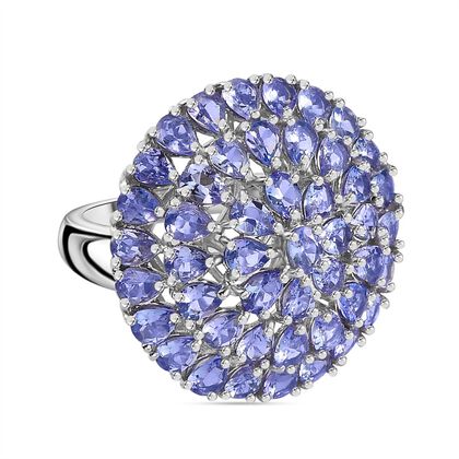 Tansanit Ring, 925 Silber rhodiniert (Gr&ouml;&szlig;e 18.00) ca. 6.68 ct