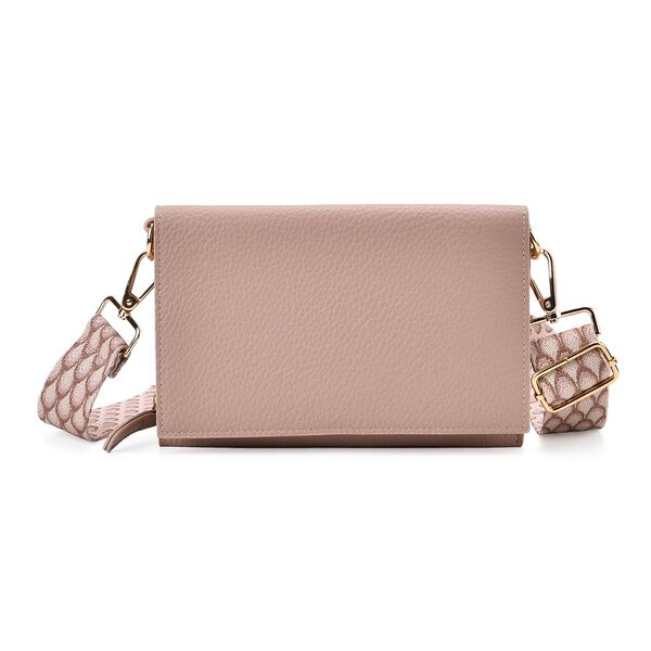 Crossbody-Tasche mit &Uuml;berschlag, Gliederriemen und RFID-Schutz, 20x4x14 cm, Rosa