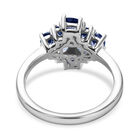 AA Tansanit Cluster Ring 925 Silber Platin-Überzug image number 4
