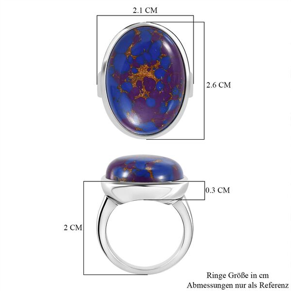 Lila T&uuml;rkis Ring, Edelstahl, (Gr&ouml;&szlig;e 21.00), ca. 16.09 ct image number 7