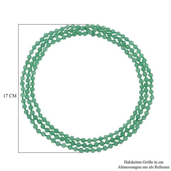 Dreilagige gr&uuml;ne Aventurin-Halskette, 150cm - 350 ct. image number 5