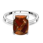 Feueropal Matrix-Ring, 925 Silber (Größe 16.00) ca. 2,66 ct