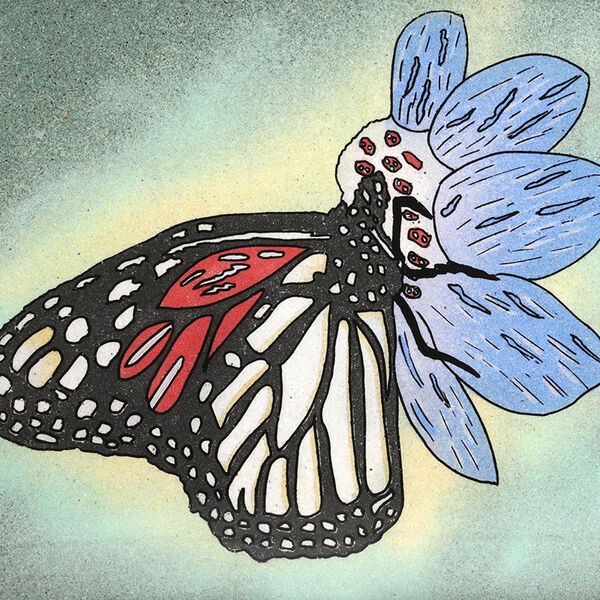 Handgefertigte Edelstein Schmetterlings-Malerei , Schmetterling image number 7