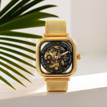 Reiner Edelstahl IP-GelbbeschichtungUhren 8.5 cm