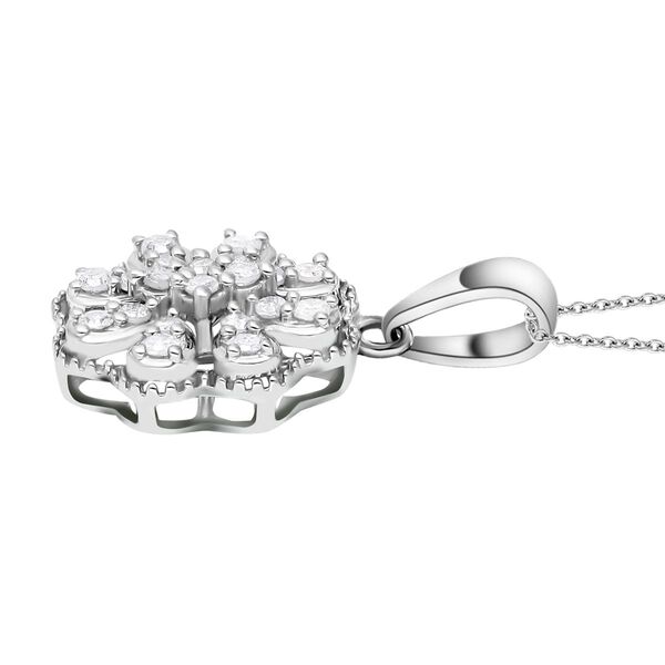 Wei&szlig;er Diamant Anh&auml;nger mit Kette, 925 Silber platiniert ca. 0.25 ct image number 4