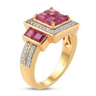 Afrikanischer Rubin-Ring, (Fissure gefüllt), 925 Silber Gelbgold Vermeil image number 4