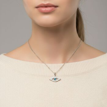 LUXURIANT SI Labor blaues Diamant und SI-GH wei&szlig;es Labor Diamant Schmuckset