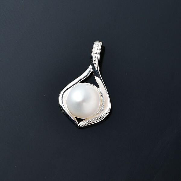 Süßwasser Perle Anhänger 925 Silber ca. 2,83 ct. image number 1