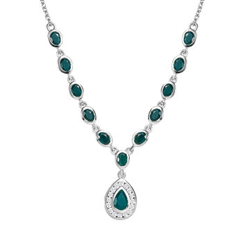 AAA Grandidierit-Halskette, ca. 45 cm, 925 Silber platiniert ca. 2.50 ct