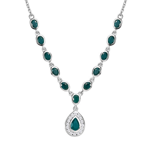 AAA Grandidierit-Halskette, ca. 45 cm, 925 Silber platiniert ca. 2.50 ct