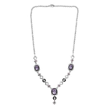 Zeitlose Art Kollektion - AA Rose De France Amethyst Halskette ca. 45 cm Messing ca. 8.72 ct