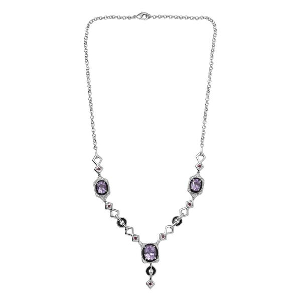 Zeitlose Art Kollektion - AA Rose De France Amethyst Halskette ca. 45 cm Messing ca. 8.72 ct image number 4