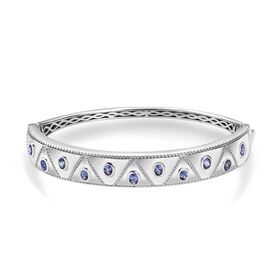 Tansanit Armreif ca. 19 cm 925 Silber platiniert ca. 1.79 ct
