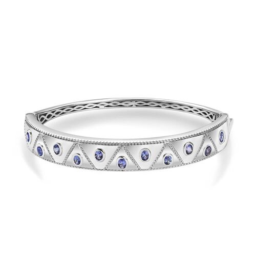 Tansanit Armreif ca. 19 cm 925 Silber platiniert ca. 1.79 ct image number 0