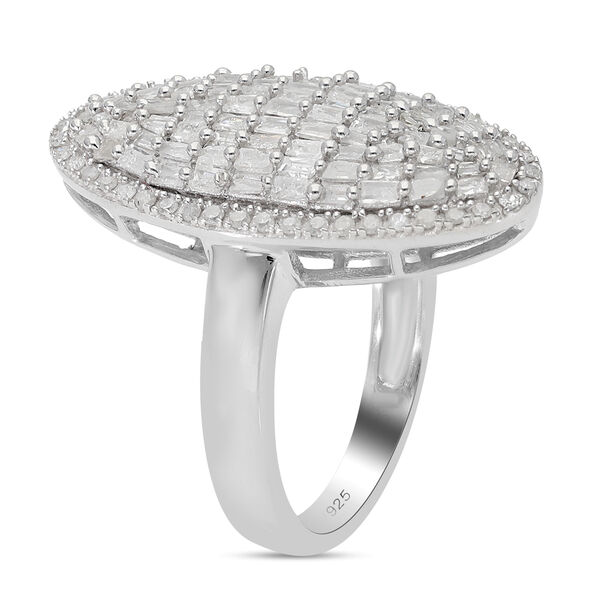 Diamant Cluster Ring 925 Silber Platin-Überzug image number 4