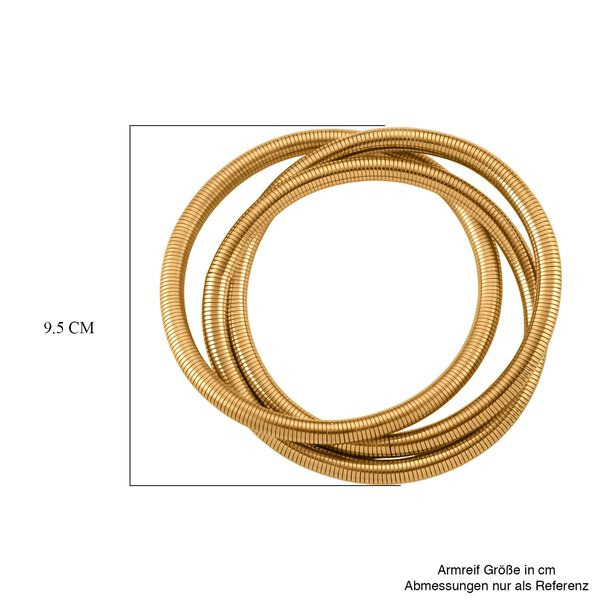 Flexibles Wickelarmband-Trio in Goldton image number 4