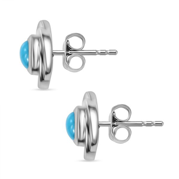 Sleeping Beauty Türkis Ohrringe, 925 Silber platiniert - 1,07 ct. image number 5