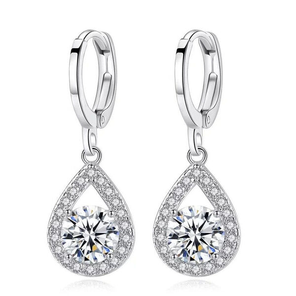 AAA Zirkonia Ohrringe Nickelfreies Messing rhodiniert image number 0