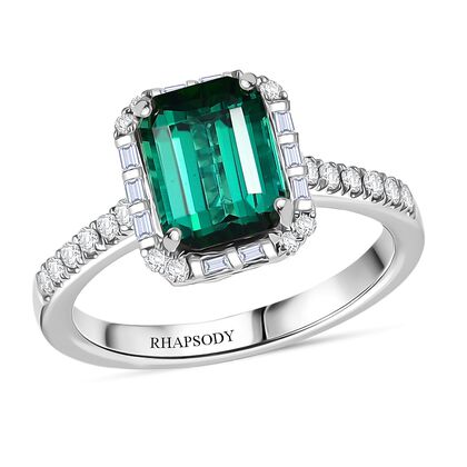 Rhapsody AAAA Pirineu Lagoon Tourmaline, Wei&szlig;er Diamant Ring 950 Platin (Gr&ouml;&szlig;e 17.00) ca. 3,03 ct