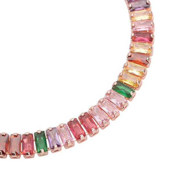 Mehrfarbiges Zirkonia Armband, ca. 15.25 cm, reines Messing ca. 19,50 ct image number 4