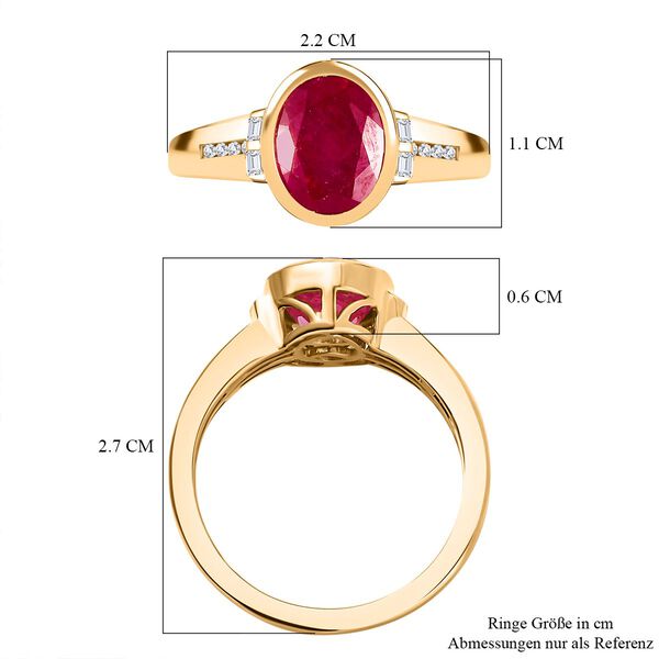 AAA Montepuez-Rubin und Diamant Ring in 585 Gold - 2,77 ct. image number 5